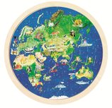Ronde houten puzzel van de aarde - voorzijde