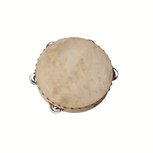 Goki - Houten tamboerijn met 5 bellen en slagvel