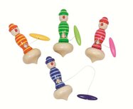 De houten trektol in de vier beschikbare kleuren