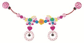 Heimess - Kinderwagenketting met clips - Roze paarden