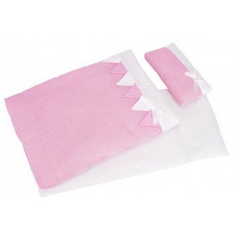 Poppenbeddengoed Roze streepjes Prinses | Goki 51589