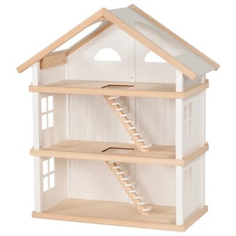 Houten Poppenhuis met 3 etages - Wit | Goki