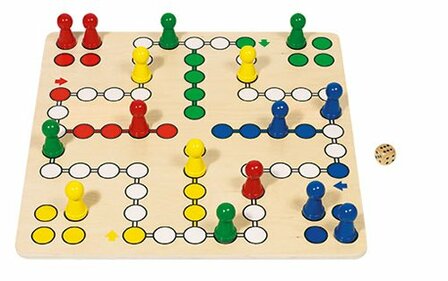 Houten Ludo bordspel - XL | Goki