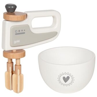 Handmixer met kom - Grijs | Goki