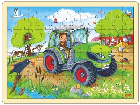 Inlegpuzzel Tractor II | Goki