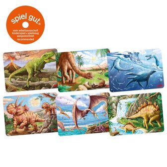 Set van 6 kleine puzzels - Dinosaurussen | Goki