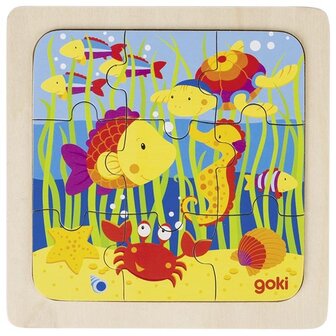 Set van 4 puzzels -  Verkeer + Boerderij + Zee + Jungle | Goki