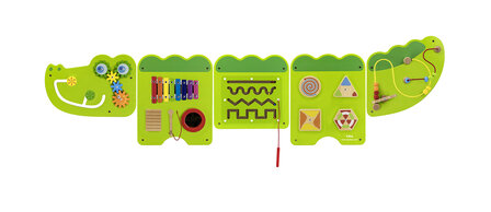 Viga Toys wandspeelbord krokodil - educatief wandspel voor kinderen vanaf 18 maanden