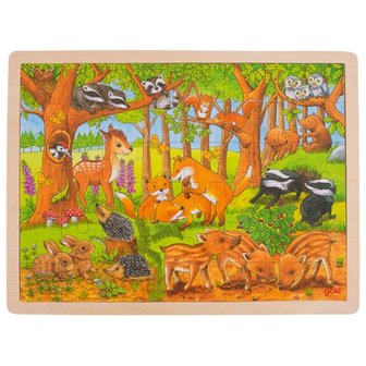 Inlegpuzzel &#039;Jonge dieren in het bos&#039; | Goki