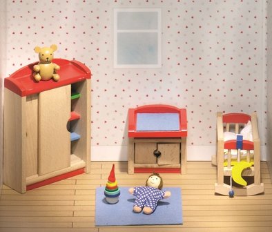 Goki - Houten poppenhuis meubels - Kinderkamer 12-delig