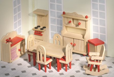 Goki - Houten poppenhuis meubels - Keuken 11-delig