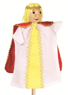 Goki - Poppenkast handpop met houten hoofd - Prinses
