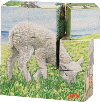 Cause - Houten blokpuzzel met 9 blokken - Boerderij dieren&#039;