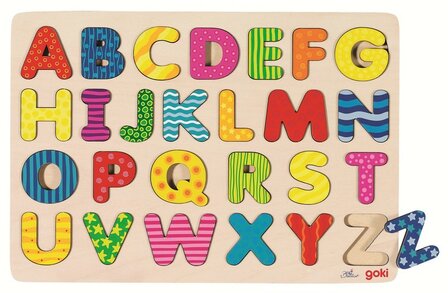 De houten alfabet puzzel &#039;Carnaval&#039; van het merk Goki