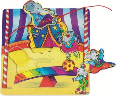 Goki - houten strik-puzzel - Circus