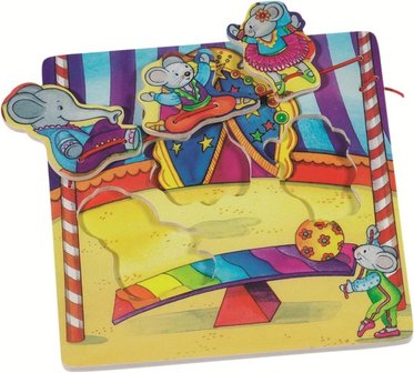 Goki - houten strik-puzzel - Circus