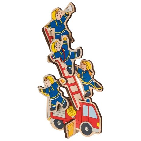 Houten Puzzel Stapelfiguren - Brandweer | Goki