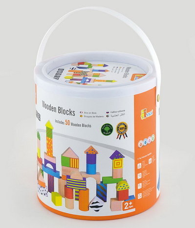 Blokkenton 50 gekleurde blokken | Vigatoys