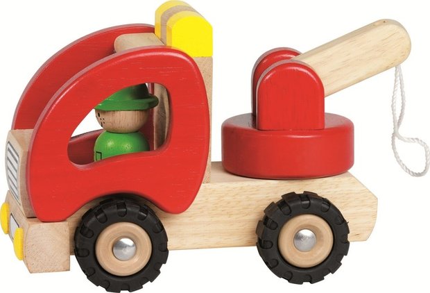 Goki - Kleine houten takelwagen
