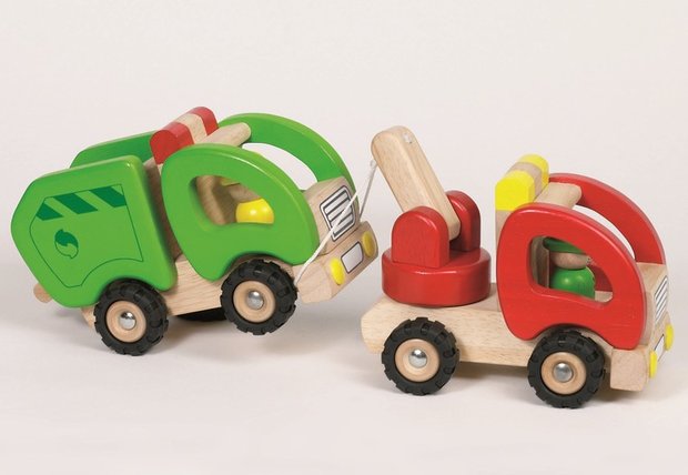 Goki - Kleine houten takelwagen