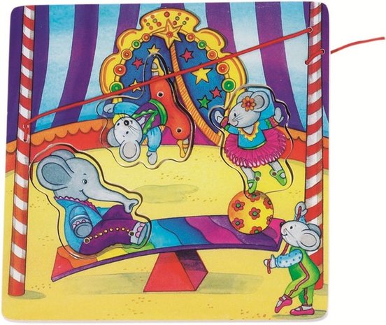 Goki - houten strik-puzzel - Circus