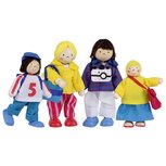 Goki - Set van 4 poppenhuis buigpoppetjes - Familie op vakantie Goki - Set van 4 poppenhuis buigpoppetjes - Familie op vakantie