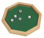 Goki - Houten dobbelplateau met 5 dobbelstenen Goki - Houten dobbelplateau met 5 dobbelstenen