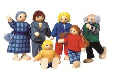 Goki - Set van 6 flexibele poppenhuis buigpopjes - City family Goki - Set van 6 flexibele poppenhuis buigpopjes - City family