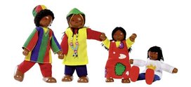 Goki - Set van 4 flexibele poppenhuispopjes - Afrikaanse familie Goki - Set van 4 flexibele poppenhuispopjes - Afrikaanse familie