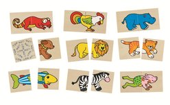 Cause - Houten puzzel/memory met 32 kaartjes 'vrolijke dieren' Cause - Houten puzzel/memory met 32 kaartjes 'vrolijke dieren'